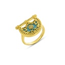 Kahila's Gold Plated- Silver Ring with Turquoise (KC82)
