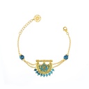 Kahilah's Gold-Plated Silver Bracelet with Turquoise Stone (KC85)