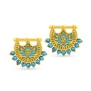Kahilah's Gold-Plated Silver Earring with Turquoise Stone (KC86)