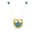 Kahila's Gold - Plated Silver Necklace with Turquoise - Small (KC89)