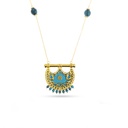 Kahila's Gold - Plated Silver Necklace with Turquoise Stone - Small (KC94)
