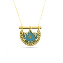 Kahila's Gold - Plated Silver Necklace with Turquoise Stone - Large (KC91)