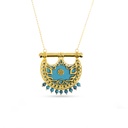 Kahila's Gold - Plated Silver Necklace with Turquoise Stone - Large (KC92)