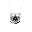 Kahila's Silver Necklace with Black Onyx Stone - Large (KC102)