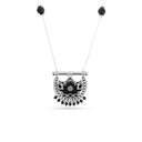 Kahila's Silver Necklace with Black Onyx Stone -Small (KC105)