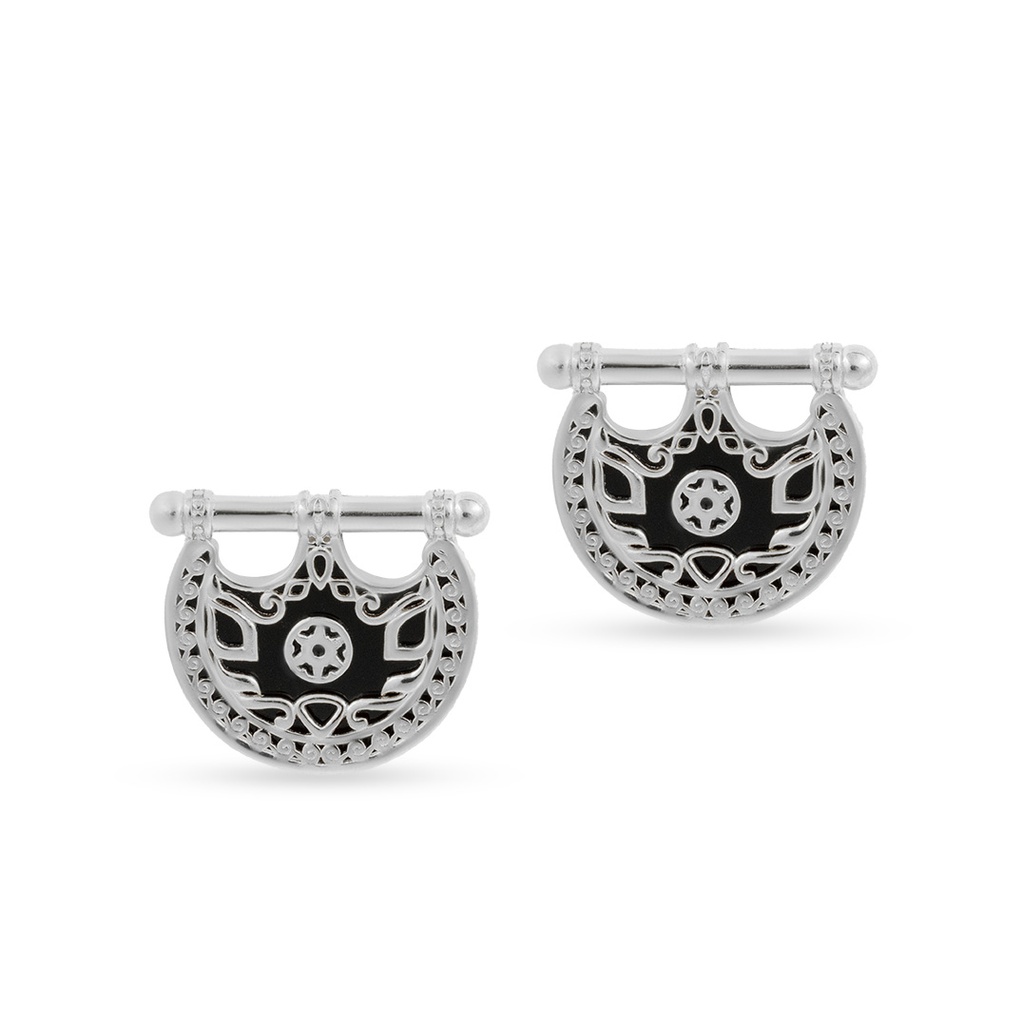 Kahila's Silver Earring with Black Onyx (KC107)