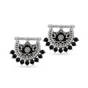 Kahila's Silver Earring with Black Onyx Stone (KC108)