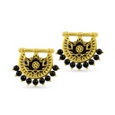 Kahila's Gold - Plated Silver Earring with Black Onyx Stone (KC111)