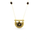 Kahila's Gold - Plated Silver Necklace with Black Onyx - Small (KC114)