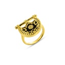Kahila's Gold - Plated Silver Ring with Black Onyx (KC114)
