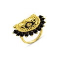 Kahila's Gold - Plated Silver Ring with Black Onyx Stone (KC115)