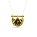 Kahila's Gold - Plated Silver Necklace with Black Onyx -Large (KC117)