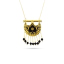 Kahila's Gold - Plated Silver Necklace with Black Onyx Stone and Drop-Large (KC119)