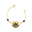 Kahila's Gold - Plated Silver Bracelet with Black Onyx Stone (KC121)