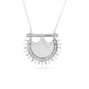 Kahila's Zircon Spiky Pearl Silver Necklace - Large (KC123)