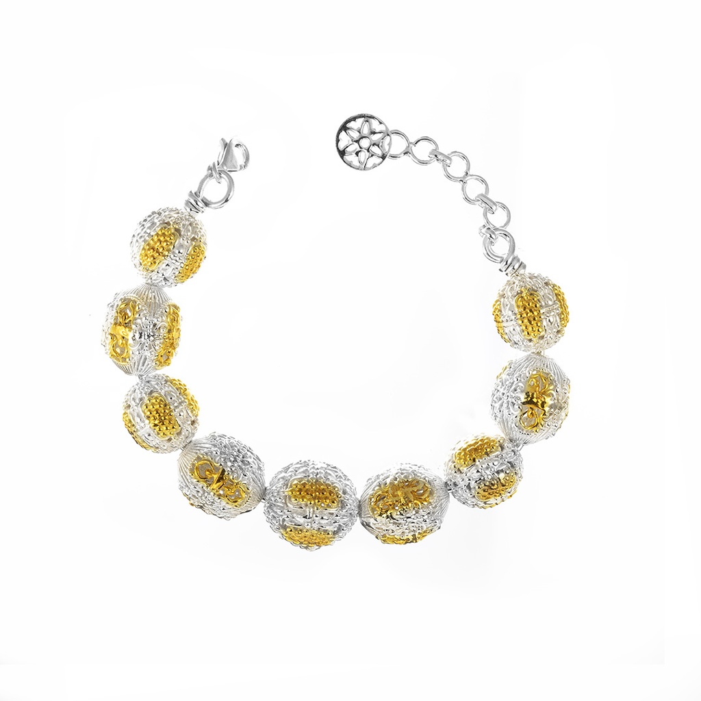 Omani Silver Teembe Bangle, partially gold plated (OTB83)