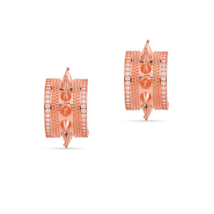 Mushawak's Rose Gold-Plated Silver Earrings - Large (MC2)