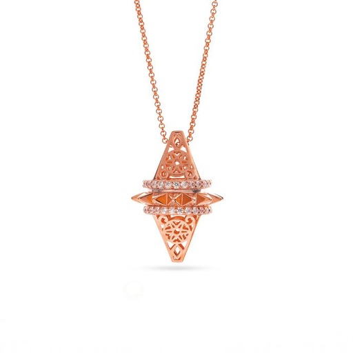 [p0646] Zayan's Rose Gold-Plated Silver Necklace - Medium 