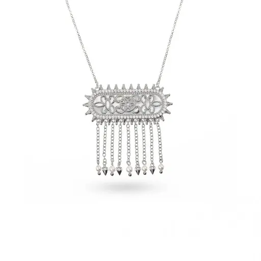 [H03408] Alia's Silver Necklace with Drops - Small (AC6)
