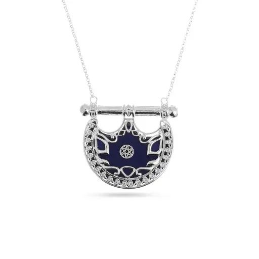 [H04857] Kahila's Silver Necklace with Lazord -Large (KC129)