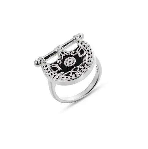 [H04020] Kahila's Silver Ring with Black Onyx (KC95)