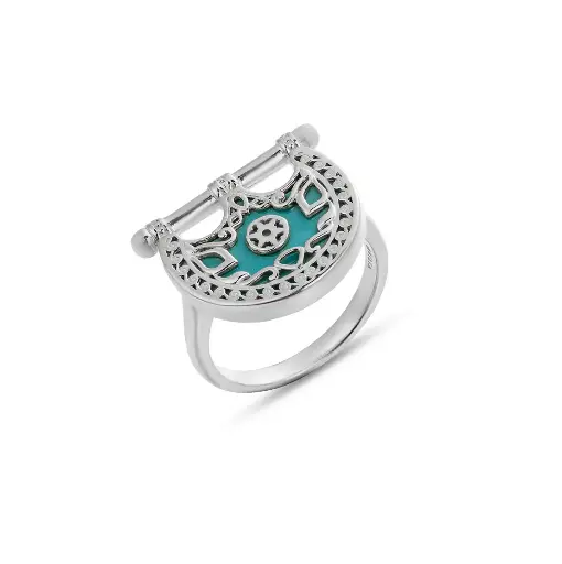 [H03974] Kahila's Silver Ring with Turquoise (KC66)
