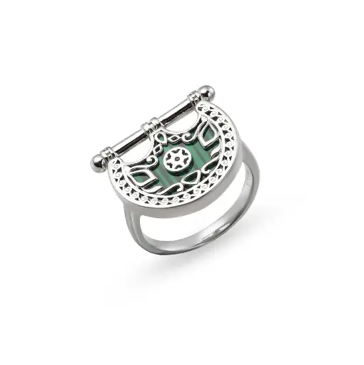 [p9859] Kahilah's Silver Ring with Malachite stone (KC15)