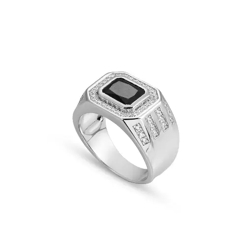 Men Ring, Black Stone (ML05815A)