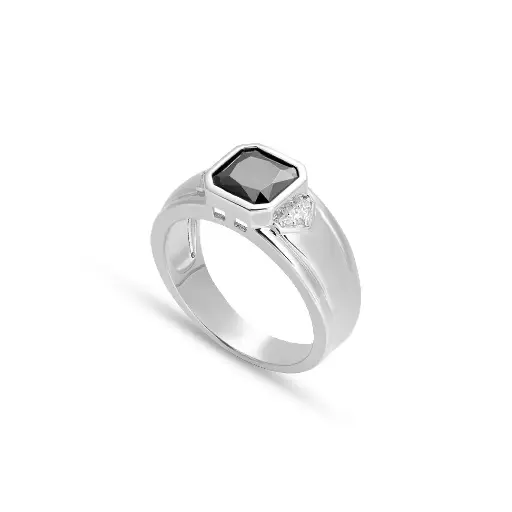 Men Ring, Black Stone (SR06158A)