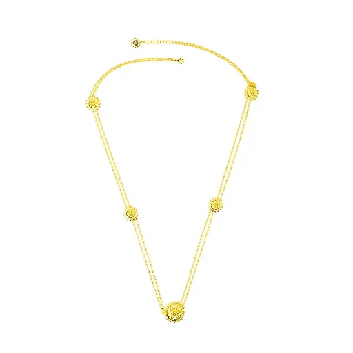 [p3165] Spiky's Gold-Plated Silver Necklace - Large (SPC15)