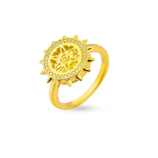 [p7634] Spiky's Gold-Plated Silver Ring (SPC7)