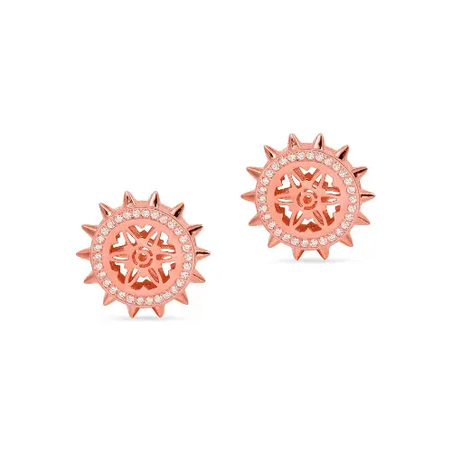[p6642] Spiky's Rose Gold-Plated Silver Earring (SPC2)