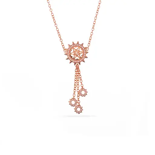 [p3271] Spiky's Rose Gold-plated Silver Necklace - Small (SPC13)