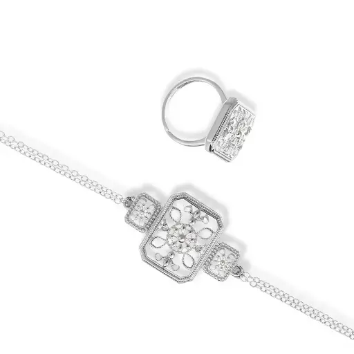 [H06872] Women Bracelet and Ring (BR010)