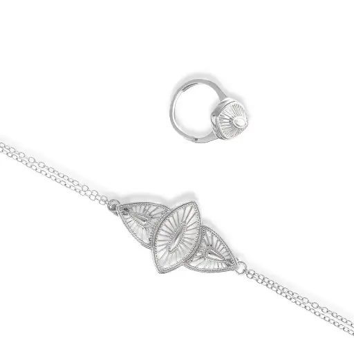 [H06936] Women Bracelet and Ring (BR013)