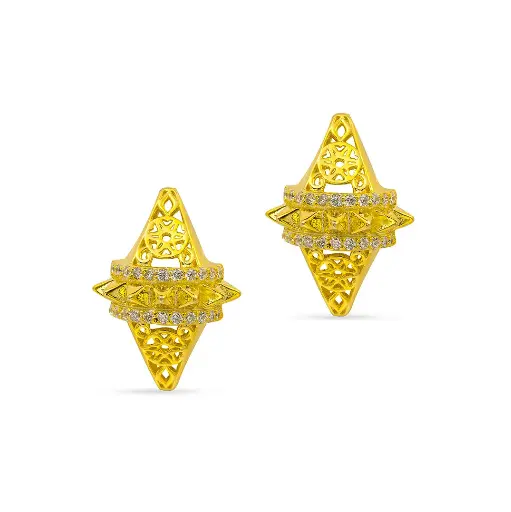 [p7699] Zayan's Gold-Plated Silver Earring  (ZC24)
