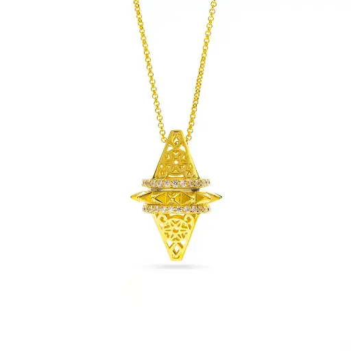 [p3775] Zayan's Gold-Plated Silver Necklace - Medium (ZC36)