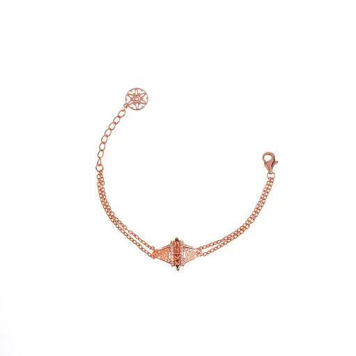 [p5589] Zayan's Rose Gold-Plated Silver Bracelet - Kids Size (ZC7)