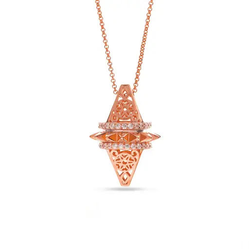 [p8527] Zayan's Rose Gold-Plated Silver Necklace - Large (ZC13)