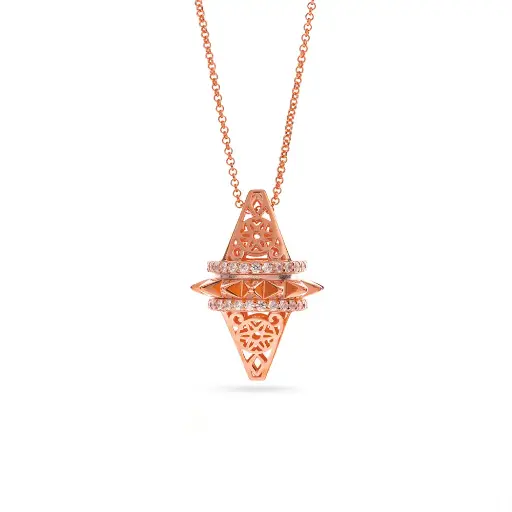 [p0646] Zayan's Rose Gold-Plated Silver Necklace - Medium 