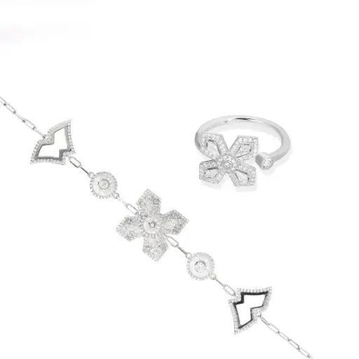 [H10429] Erth Silver Bracelet & Ring (EC10)