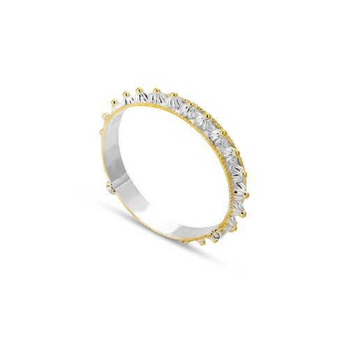 [p4366] Omani Silver Mushawak Bangle, partially gold plated - Thin 1 