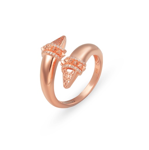 Zayan's Rose Gold-Plated Silver Ring- Double (ZC41)
