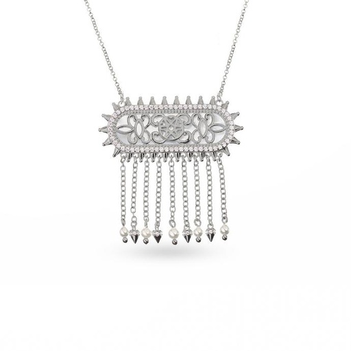 Alia's Silver Necklace with Drops - Large (AC5)