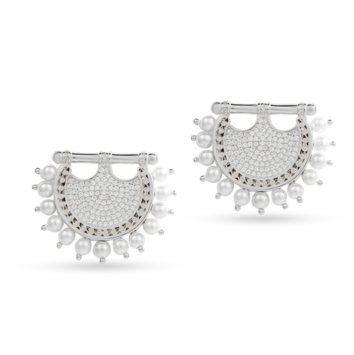 Kahila's Zircon Pearl Silver Earring (KC60)