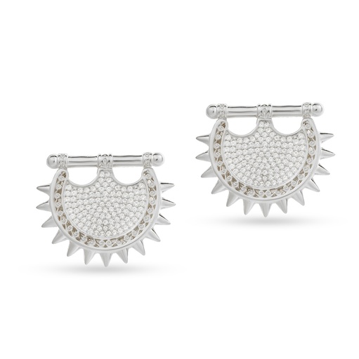 Kahila's Zircon Spiky Silver Earring (KC61)