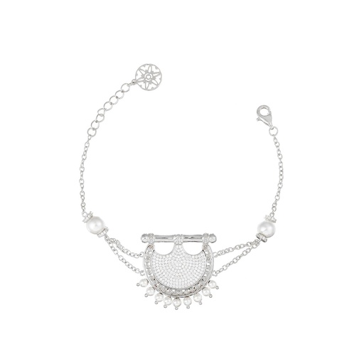 Kahila's Zircon Pearl Silver Bracelet (KC128)