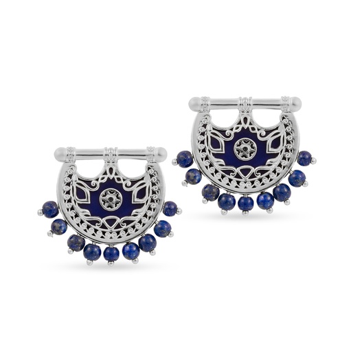 Kahila's Silver Earring with Lazord Stone (KC136)