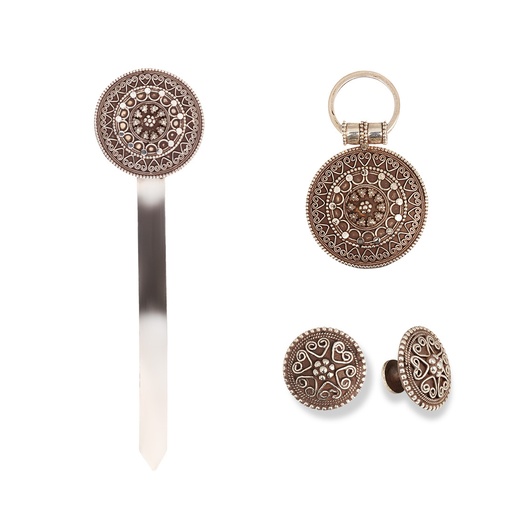 [H08519] A Set of a Silver Medal ,letter opener and Cuff Links