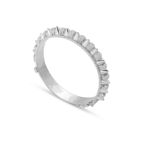 Omani Silver Mushawak Bangle - Medium